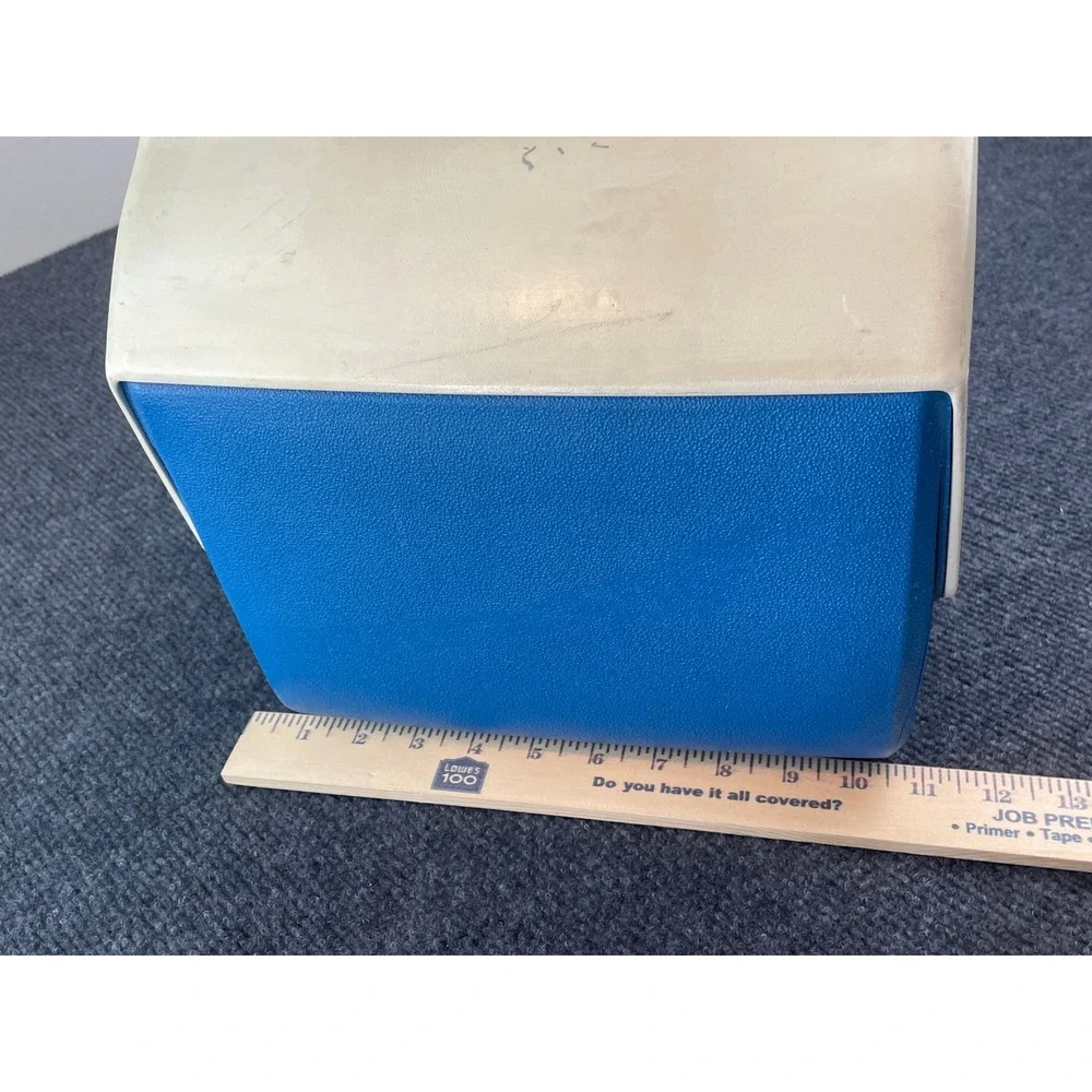 Igloo Little Playmate Cooler Vintage Blue White Tent Top Personal Lunch Box 7 Qt